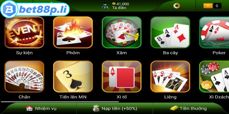 Game bài BET88 mang đến trải nghiệm đổi thưởng đỉnh cao